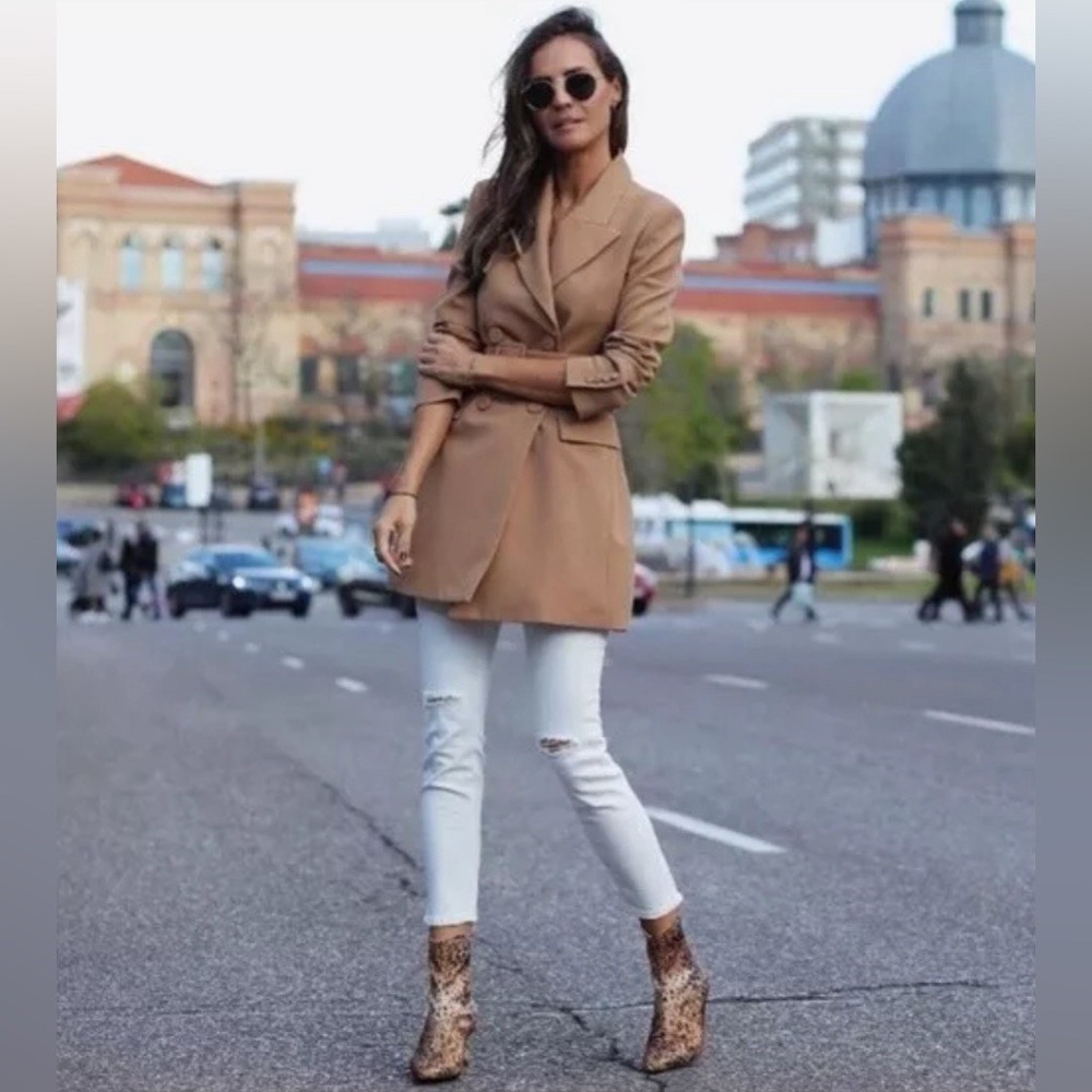NWT Blogger’s Favorite Luxury Minimalist Zara Double Breasted Camel Coat/Dress - Picture 12 of 17